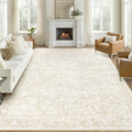 9x12 Area Rugs for Living Room: Washable Large Vintage Floral Rug Low Pile by LOSBULAKE