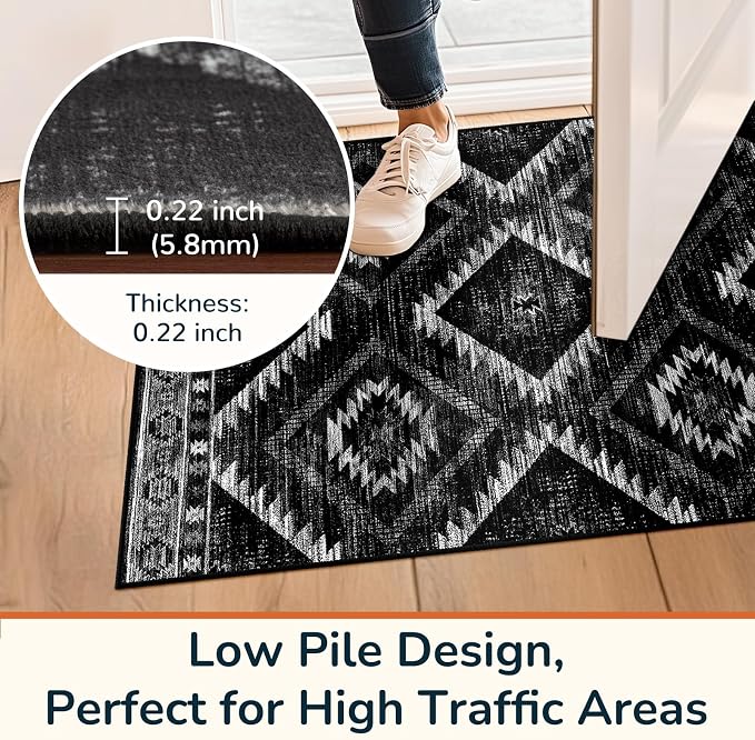 BESTSWEETIE Area Rug 3x5 Rug Machine Washable Non-Slip Low Pile Print Pattern - Image 7