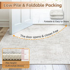 Area Rug 5x7 Living Room Rug Washable: No-Slip Abstract Soft Thin Large Light - Image 8
