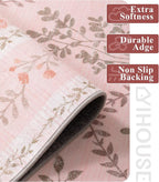 YIHOUSE Pink 6x9 Area Rug for Bedroom Girls, Floral Washable Rugs for Living - Image 7