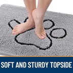 OLANLY Dog Door Mat for Muddy Paws 36x24, Paw Print Design, Absorbs Moisture - Image 4