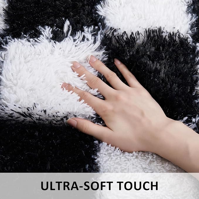 Ophanie Checkered Black & White Rug - Image 3