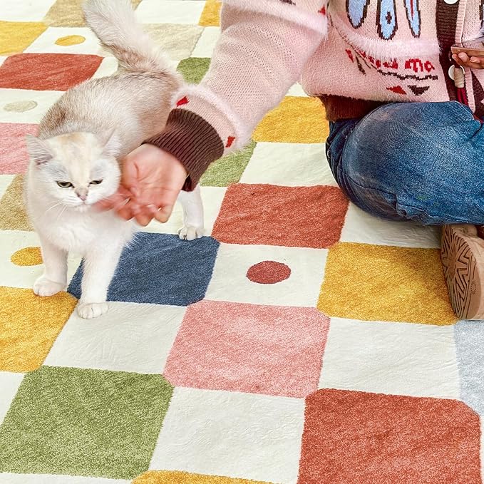 jinchan Macy 6x9 Kids Area Rug for Classroom Modern Colorful Nursery Rug - Image 6