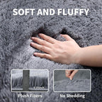 KICHOWUA 6x9 Grey Fluffy Shag Rug - Image 3