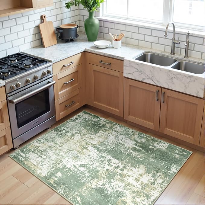 RELEANY Washable Area Rugs 3'x5' Non-Slip Modern Abstract Soft - Image 3
