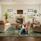 Washable Area Rugs for Living Room: 5x7 Rug Boho Vintage Rugs Stain Resistant - Image 8