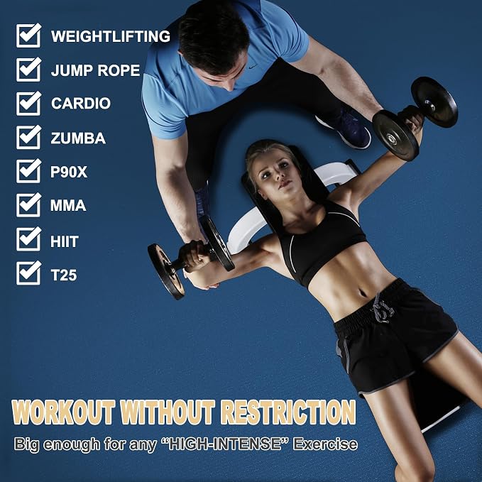 GXMMAT Extra Large Exercise Mat 16'x6'/12'x6'/10'x6'/8'x6', Extra Wide Workout - Image 3