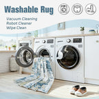 Area Rug 10x14 Living Room Rug Washable: No-Slip Abstract Soft Thin Large Blue - Image 5