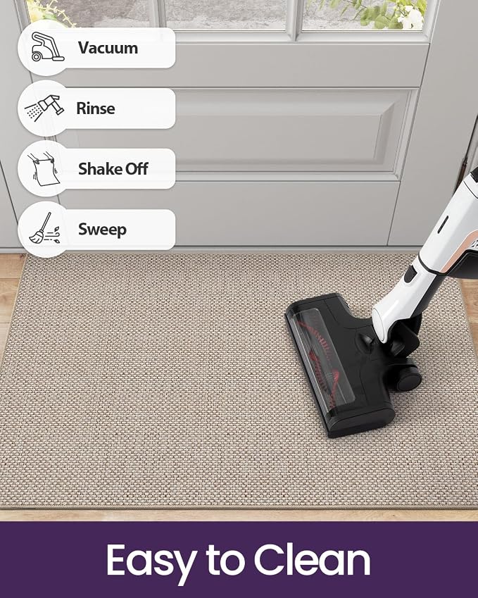 DEXI Ultra Thin Door Mat Indoor Entrance 17x30, Non Slip Rubber Backed Entryway - Image 7