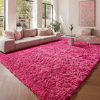 ONASAR Hot Pink Rugs for Living Room Bedroom, Fluffy 5x8 Bedside Area Rug by ONASAR
