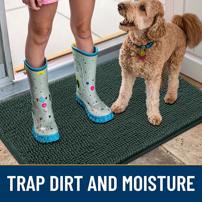 Smiry Dog Door Mat for Muddy Paws 70x24, Absorbent Dirt Trapper, Non-Slip - Image 3