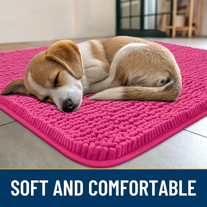 Smiry Dog Door Mat for Muddy Paws 70x24, Absorbent Dirt Trapper, Non-Slip - Image 2