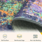 RELEANY Washable Area Rugs 9'x12' Non-Slip Modern Abstract Soft - Image 4