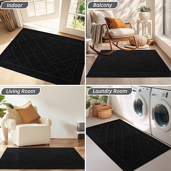 BEQHAUSE Dirt Trapper Door Mat 20" x 32", Doormat Non-Slip Entryway Rugs - Image 8