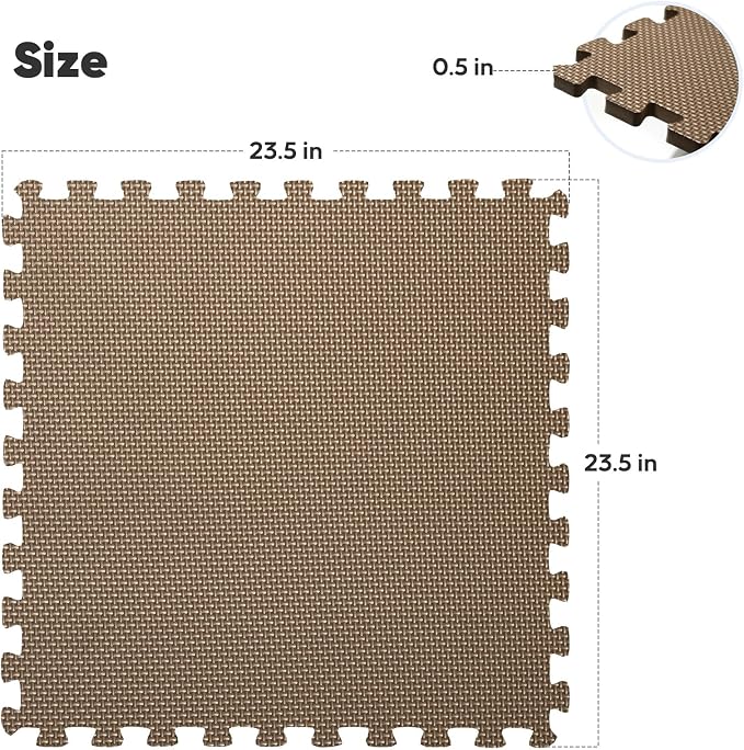 32 Pack Home Gym Mat, Puzzle Exercise Mat, EVA Interlocking Foam Floor Tiles - Image 2
