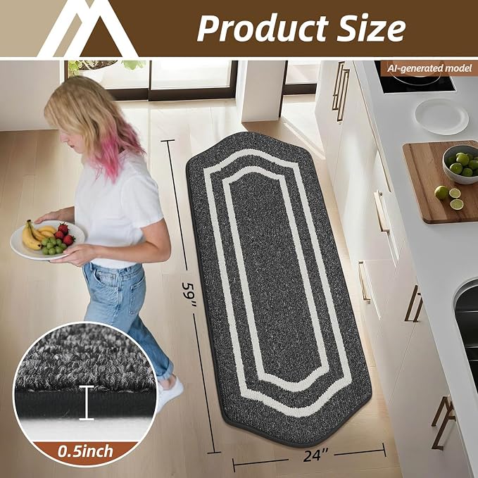 COSY HOMEER Kitchen Rugs and Mats 24"x59" Non Slip Kitchen Mats - Image 7