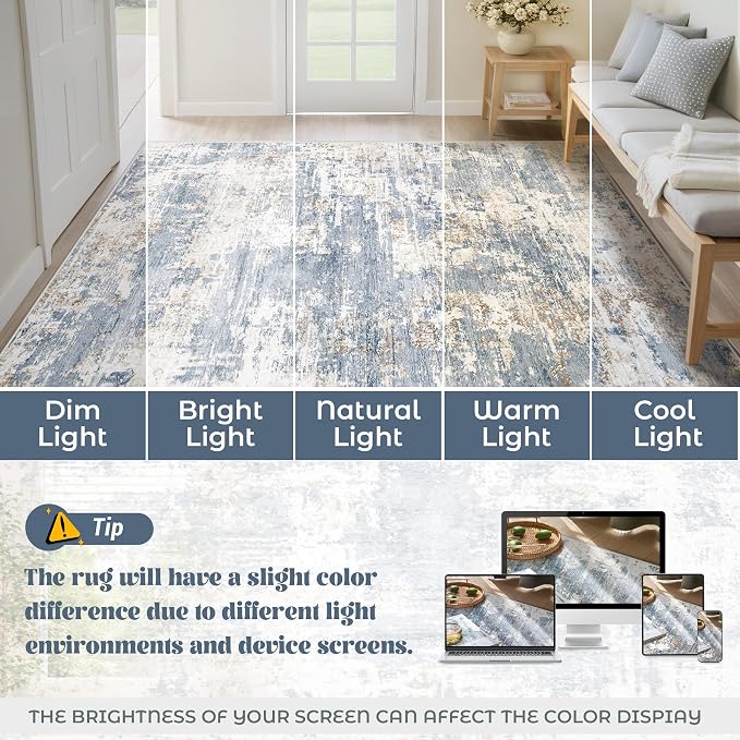 XLUEZ 8x10 Area Rugs for Living Room, Washable Modern Abstract Large Area Rug - Image 8