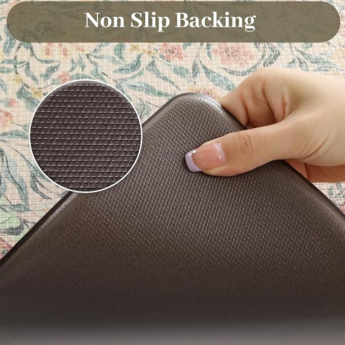 KIMODE Anti Fatigue Mats for Kitchen Floor 20"x47"+20"x32", Boho Farmhouse - Image 4