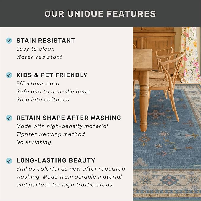 Hazo Haus Light Blue 2x8 Long Washable Runner - Image 7
