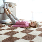 KICMOR Rugs for Living Room 8x10, Large Fluffy Fuzzy Brown and Cream White - Image 7