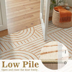 DCX Beige 2x3 Entryway Rug, Machine Washable, Soft Midcentury Modern Non Slip - Image 7