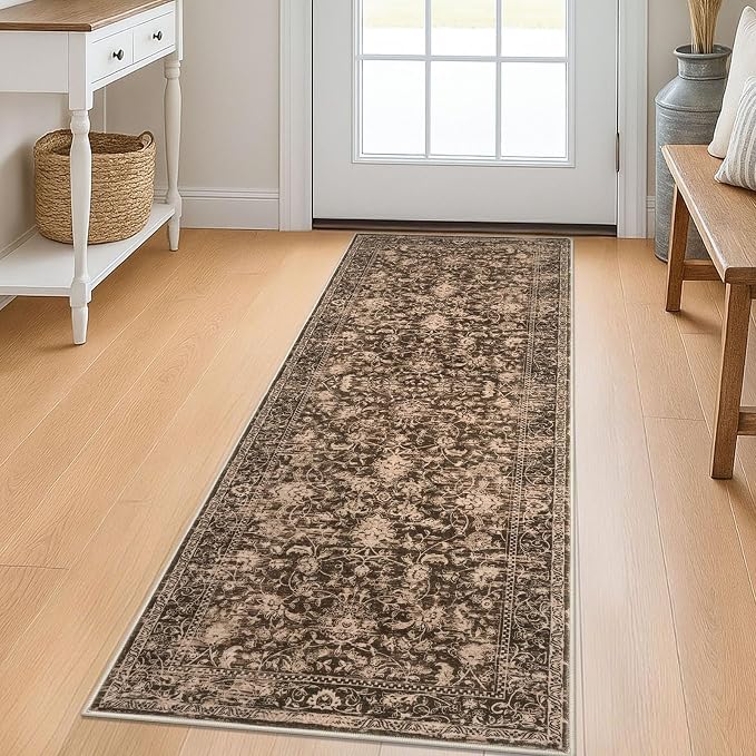 KILOCOCO Hallway Runner 2x5 Kitchen Runner Rug Printed Floral Non-Slip Washable by Kilococo