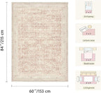 Latte&Fog Washable 5x7 Pink Rugs - Image 2