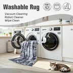 4x6 Area Rugs for Living Room Washable: Abstract Soft Thin Low Pile Black Rug - Image 2