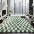 Large Area Rugs for Living Room Bedroom, 9x12 Green and White Fluffy Soft by Boshengya