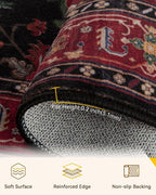 RELEANY Area Rugs Runner 2'x8' Washable Non-Slip, Floral Vintage Distress - Image 2