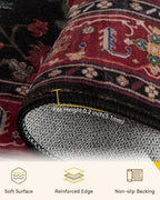 RELEANY Area Rugs Square 6ft Washable Non-Slip, Floral Vintage Distress - Image 2