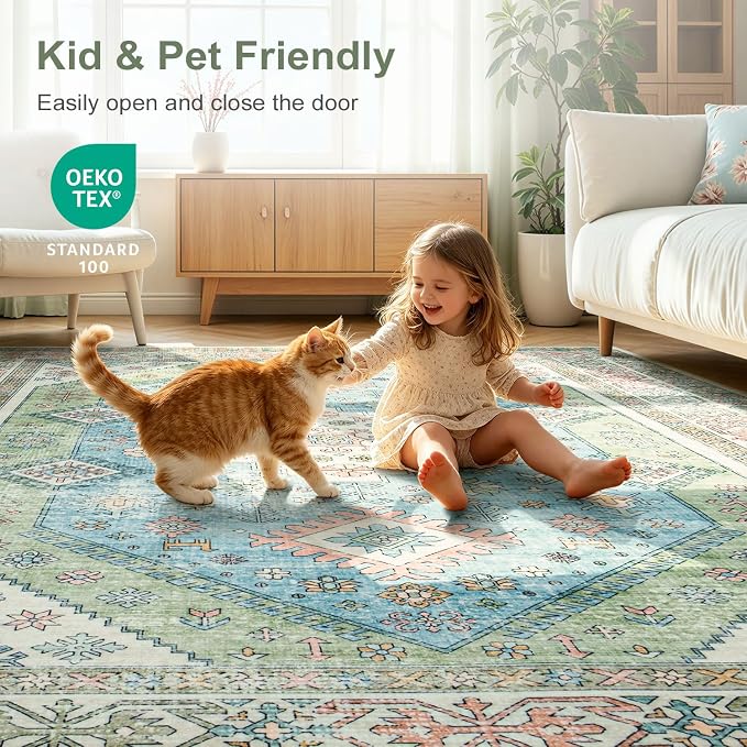 Lofus Vintage Living Room Rugs 5x7, Soft Machine Washable Area Rug - Image 5