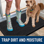 Smiry Dog Door Mat for Muddy Paws 47x20, Absorbent Dirt Trapper, Non-Slip - Image 3