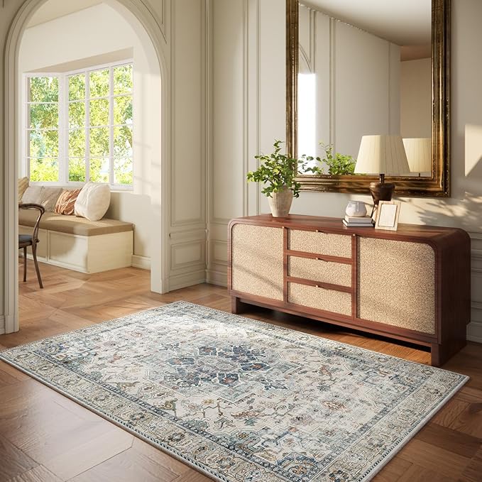 Machine Washable Throw Rugs for Entryway: Door Mat Indoor Entrance 3x5 Small - Image 2