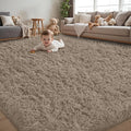 5x7 Area Rug for Living Room:Ultra Soft Fluffy Shag Grey Camel Rugs, Large by Unknown