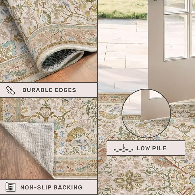 Hazo Haus Beige 5ft Round Rug for Living Room - Image 4