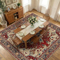 RELEANY Area Rugs Square 10ft Washable Non-Slip, Floral Vintage Distress by RELEANY