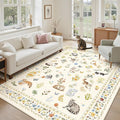 Soalmost Cat 5x7 Area Rugs for Living Room, Machine Washable Animal Floral by Soalmost