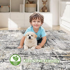 10x12 Area Rug Living Room: Washable Large Abstract Soft Stain Resistant Indoor - Image 7