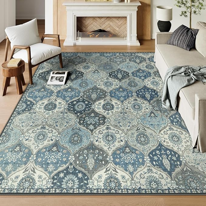 Lahome Moroccan 8x10 Area Rugs for Living Room, Washable Rugs 8x10 Ultra-Thin by Lahome