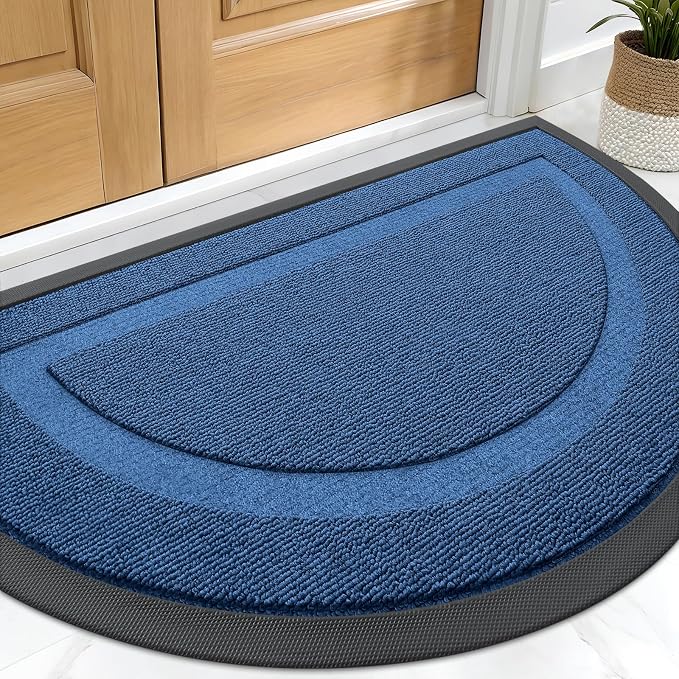OLANLY Half Circle Door Mat Indoor Outdoor Entrance Welcome, Waterproof by OLANLY