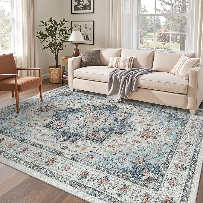 Madane 5x7 Area Rugs for Living Room, Stain Resistant Washable Rug, Non-Slip by Madane