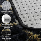 ONASAR 5x8 Rugs for Living Room Bedroom, Fluffy Black and Gold Area Rug - Image 4