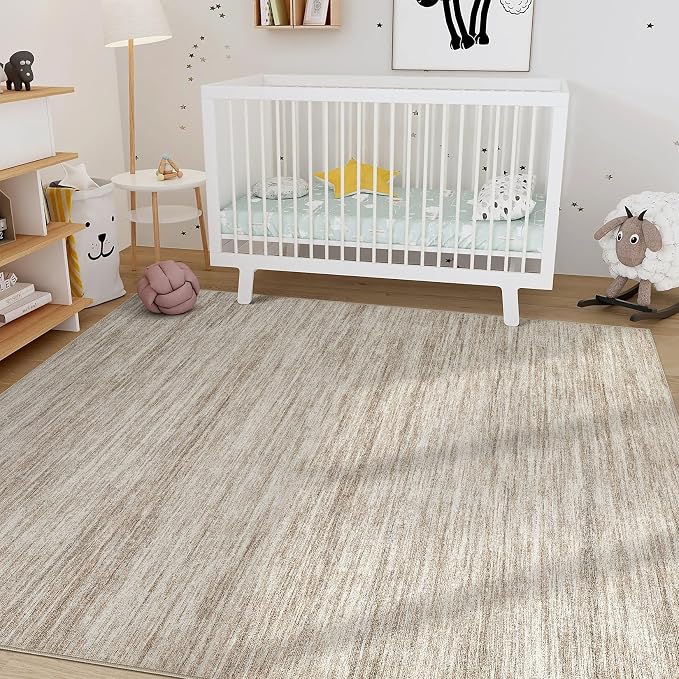 Nakagishi 9x12 Area Rugs Living Room: Washable Large Vintage Rug Neutral - Image 8
