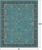 Boho 8x10 Large Teal Green Rugs - Image 2