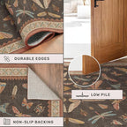 Boho Brown Round Rug 5ft, Soft Washable Throw Carpet - Image 4