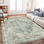 CHAMPLANT Washable Area Rug 9'x12' Retro Boho Design Non-Shedding Easy Care - Image 2