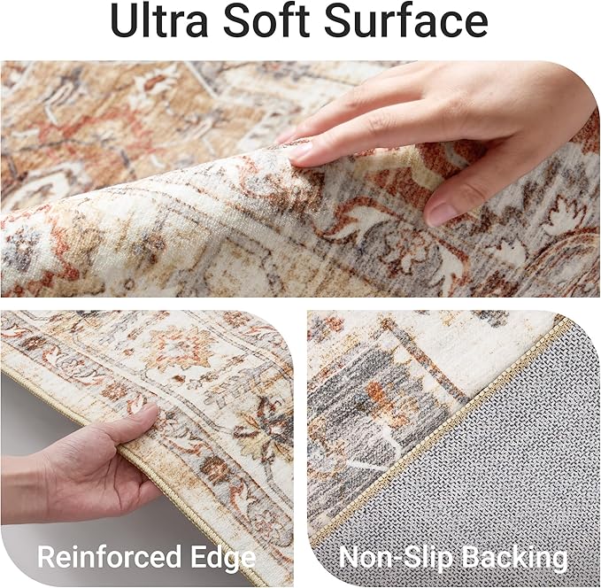 befbee 6x9 Area Rugs for Living Room, Super Soft Ultra-Thin Stain Resistant - Image 3