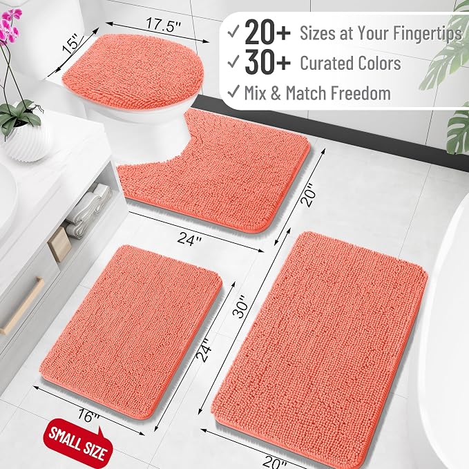OLANLY Large Bathroom Rugs 59x35, Extra Soft Absorbent Chenille Bath Rugs - Image 2