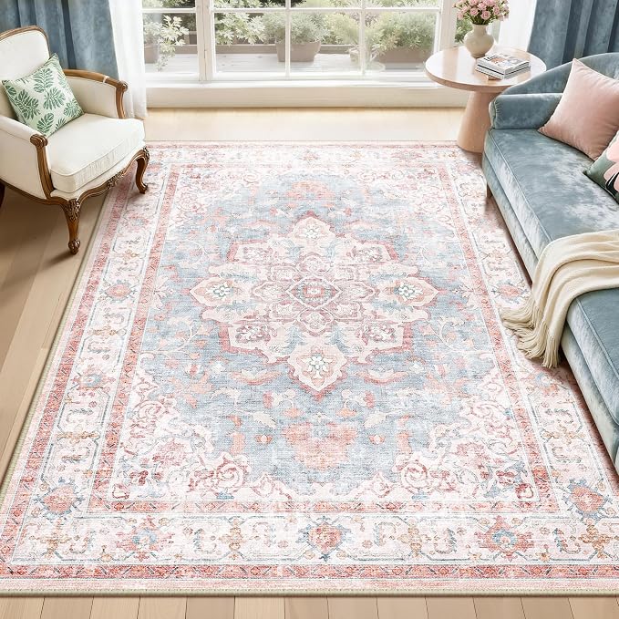 CAPALOCA Machine Washable Rugs Nursery Rug 5x7 Cute Girl Non Slip Low Pile - Image 9